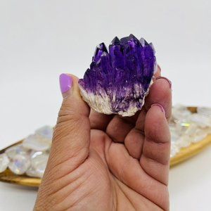 Dyed Deep Purple Quartz Cluster